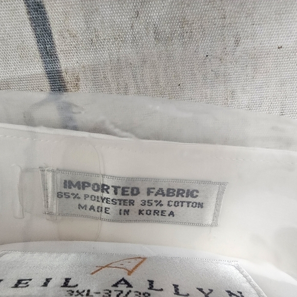 Neil Allyn White Tuxedo Shirt Slim Fit Wing Collar 1/4" Pleats Wedding Size 3XL - Picture 13 of 13